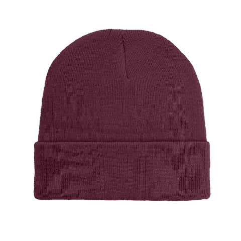 B001 Headwear24 Cuffed Recycled Polyester Knitted Beanie - Maroon
