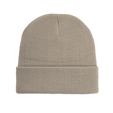 B001 Headwear24 Cuffed Recycled Polyester Knitted Beanie - Mushroom