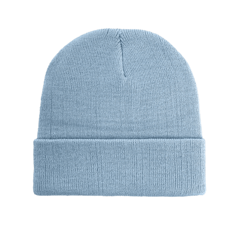 B001 Headwear24 Cuffed Recycled Polyester Knitted Beanie - Stone Blue