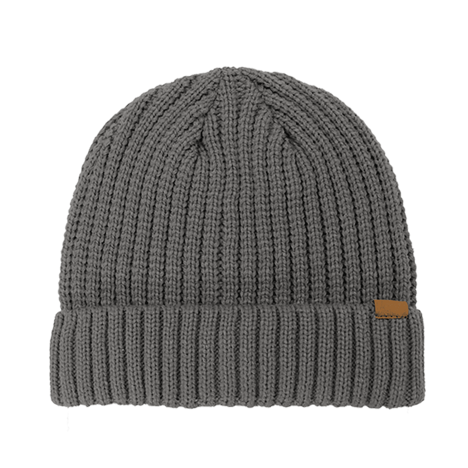 B2200 Headwear24 Rib Knitted Cuffed Beanie - Grey