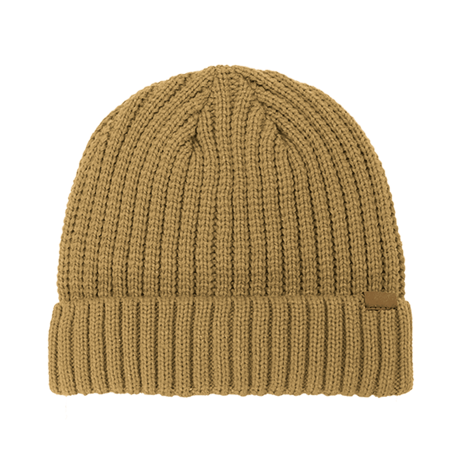 B2200 Headwear24 Rib Knitted Cuffed Beanie - Khaki