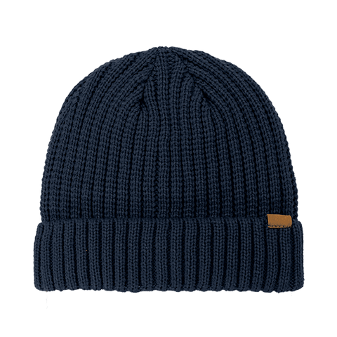 B2200 Headwear24 Rib Knitted Cuffed Beanie - Navy