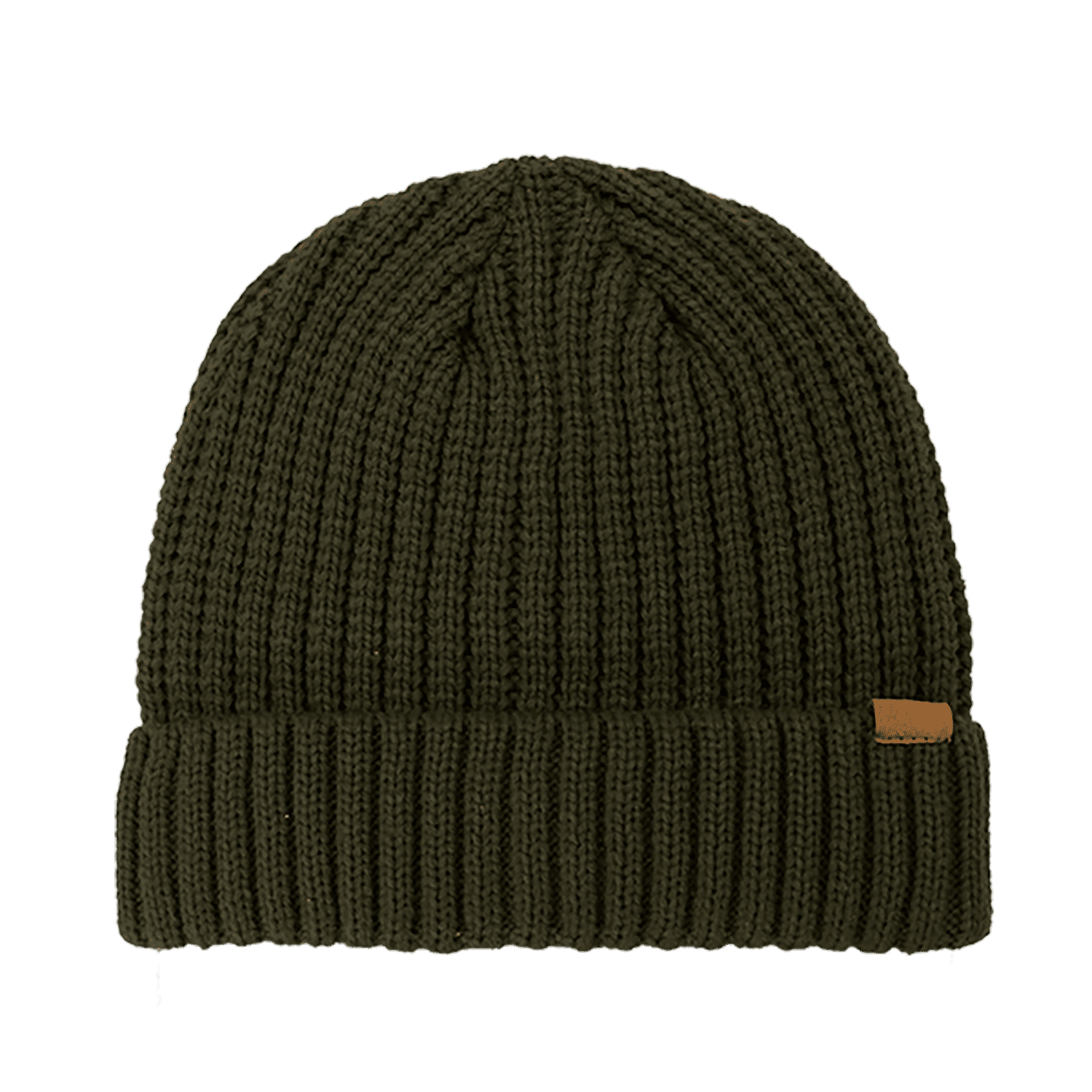 B2200 Headwear24 Rib Knitted Cuffed Beanie - Olive