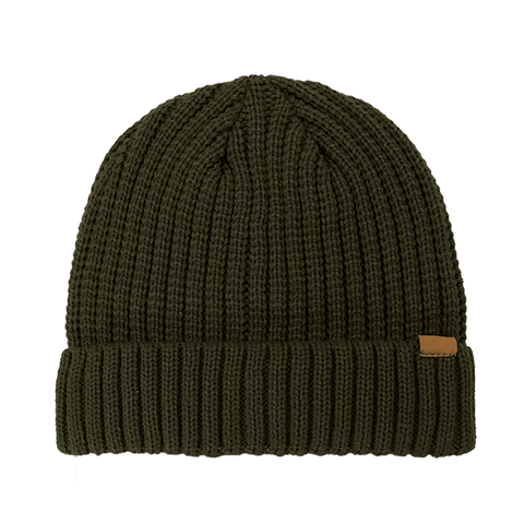 B2200 Headwear24 Rib Knitted Cuffed Beanie - Olive