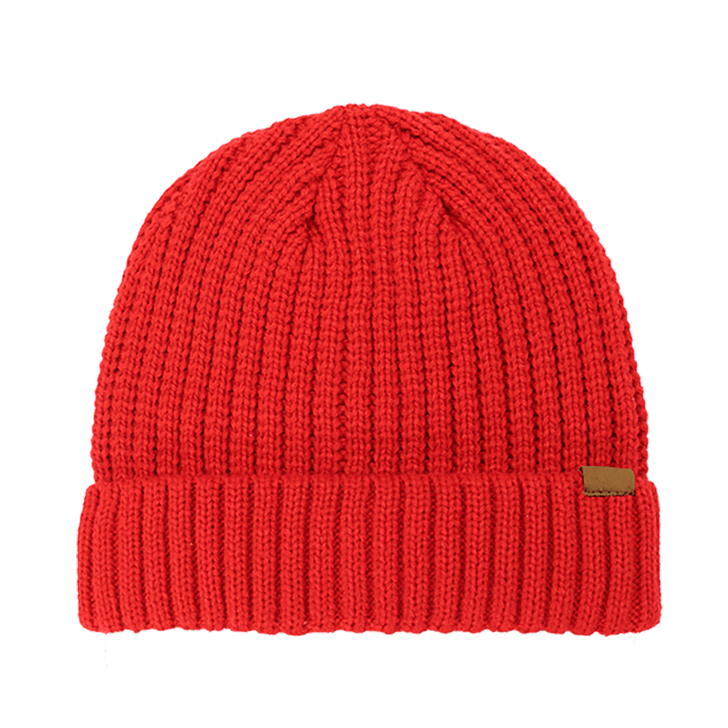 B2200 Headwear24 Rib Knitted Cuffed Beanie - Red