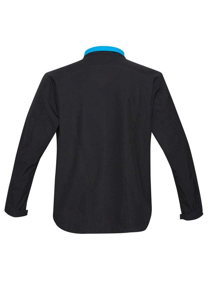 Geneva Mens Jacket Black/Cyan back view