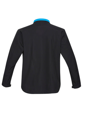 Geneva Mens Jacket Black/Cyan back view
