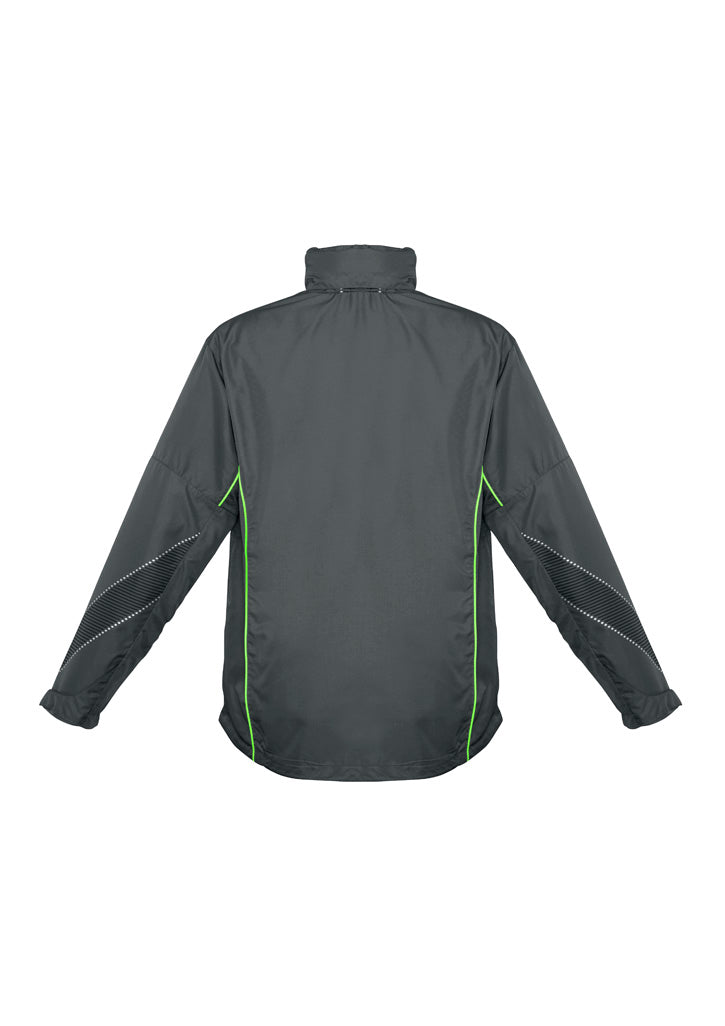 Razor Unisex Jacket Grey/Fluoro Lime back view