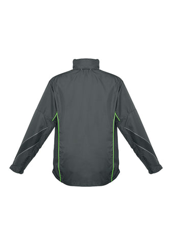 Razor Unisex Jacket Grey/Fluoro Lime back view