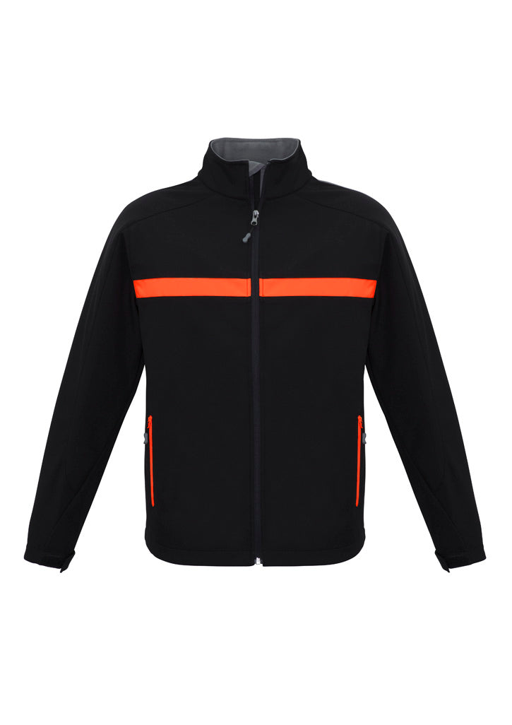 Charger Unisex Jacket Black/Fluoro Orange/Grey front view