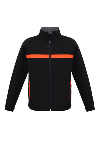 Charger Unisex Jacket Black/Fluoro Orange/Grey front view