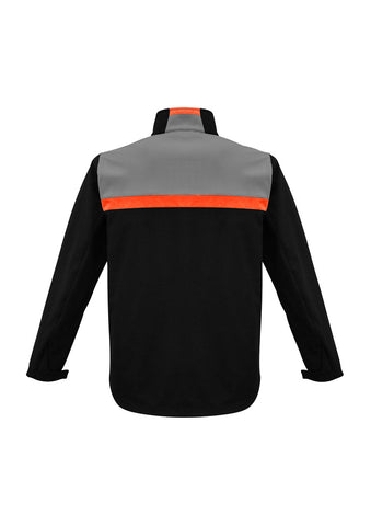 Charger Unisex Jacket Black/Fluoro Orange/Grey back view