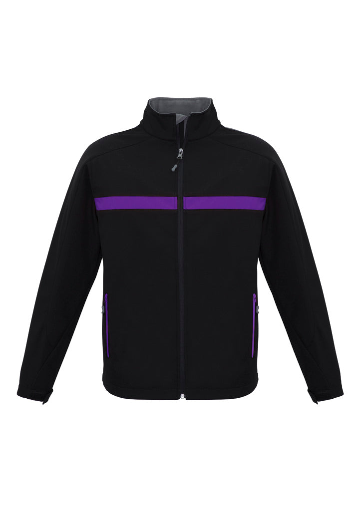 Charger Unisex Jacket Black/Purple/Grey front view