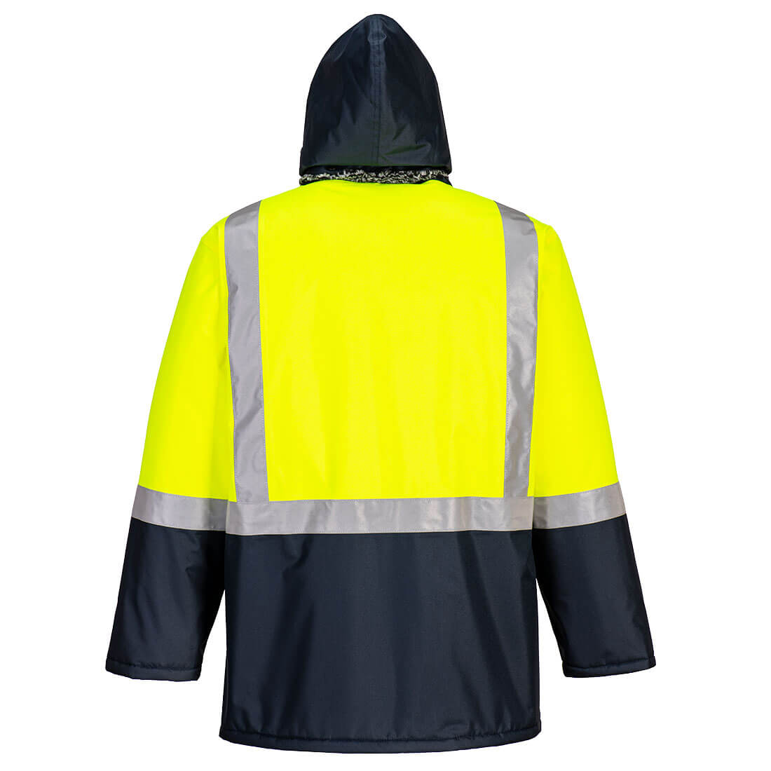 Huski Hi-Vis Contrast Freezer Jacket Yellow/Navy back