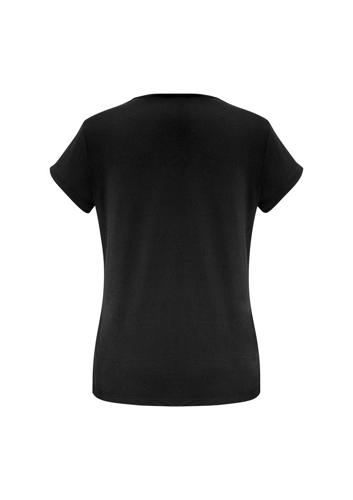 Lana Womens Short Sleeve Top Black back view