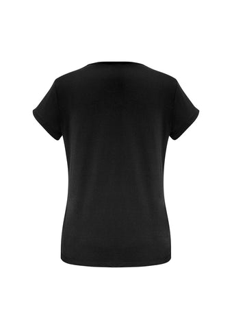 Lana Womens Short Sleeve Top Black back view