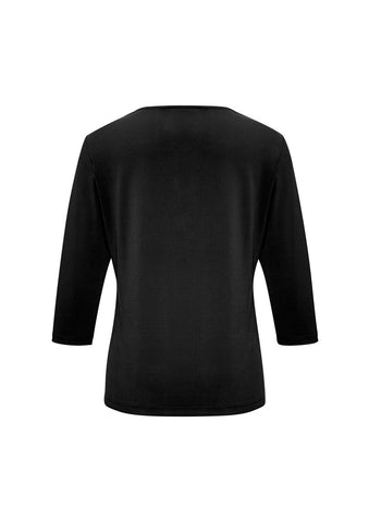 Lana Womens 3/4 Sleeve Top Black back view