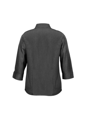 Oasis Womens 3/4 Sleeve Shirt Charcoal back view