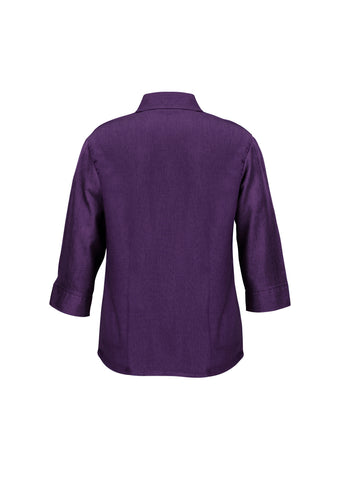 Oasis Womens 3/4 Sleeve Shirt Grape back view