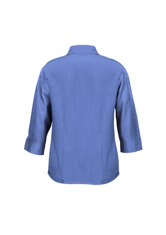 Oasis Womens 3/4 Sleeve Shirt Mid Blue back view
