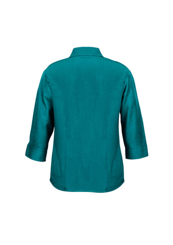 Oasis Womens 3/4 Sleeve Shirt Teal back view