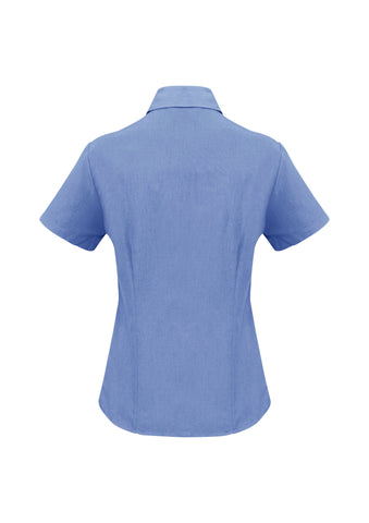 Oasis Womens Short Sleeve Shirt Mid Blue back view