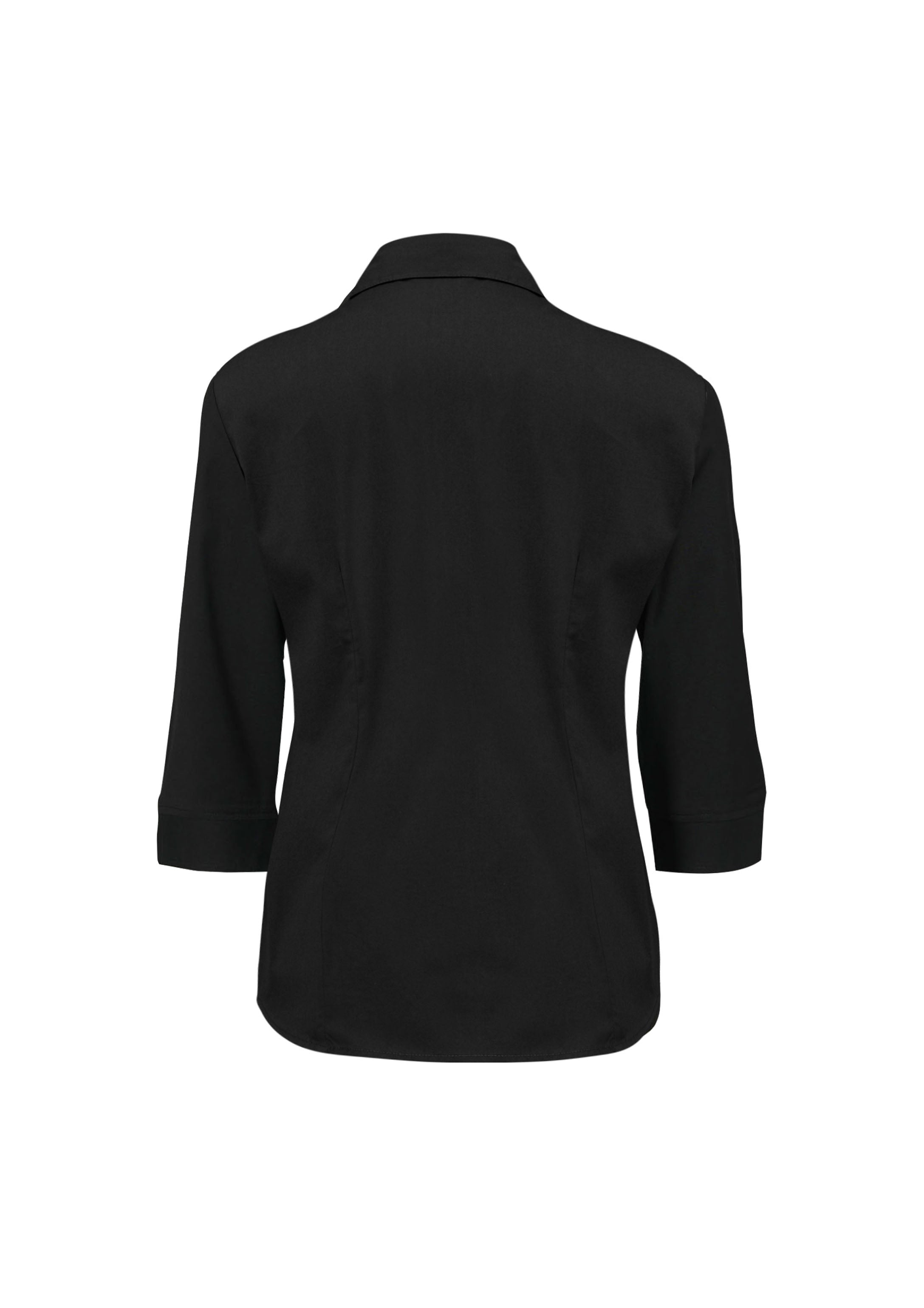 Metro Womens 3/4 Sleeve Shirt Black back view