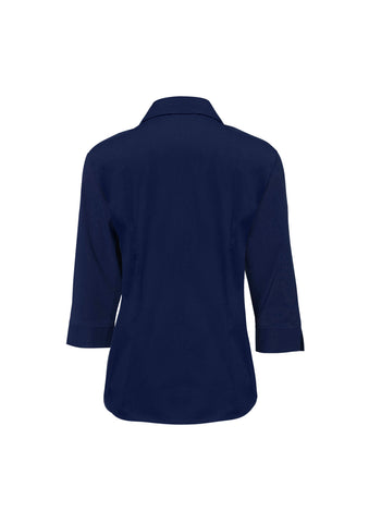 Metro Womens 3/4 Sleeve Shirt Navy back view