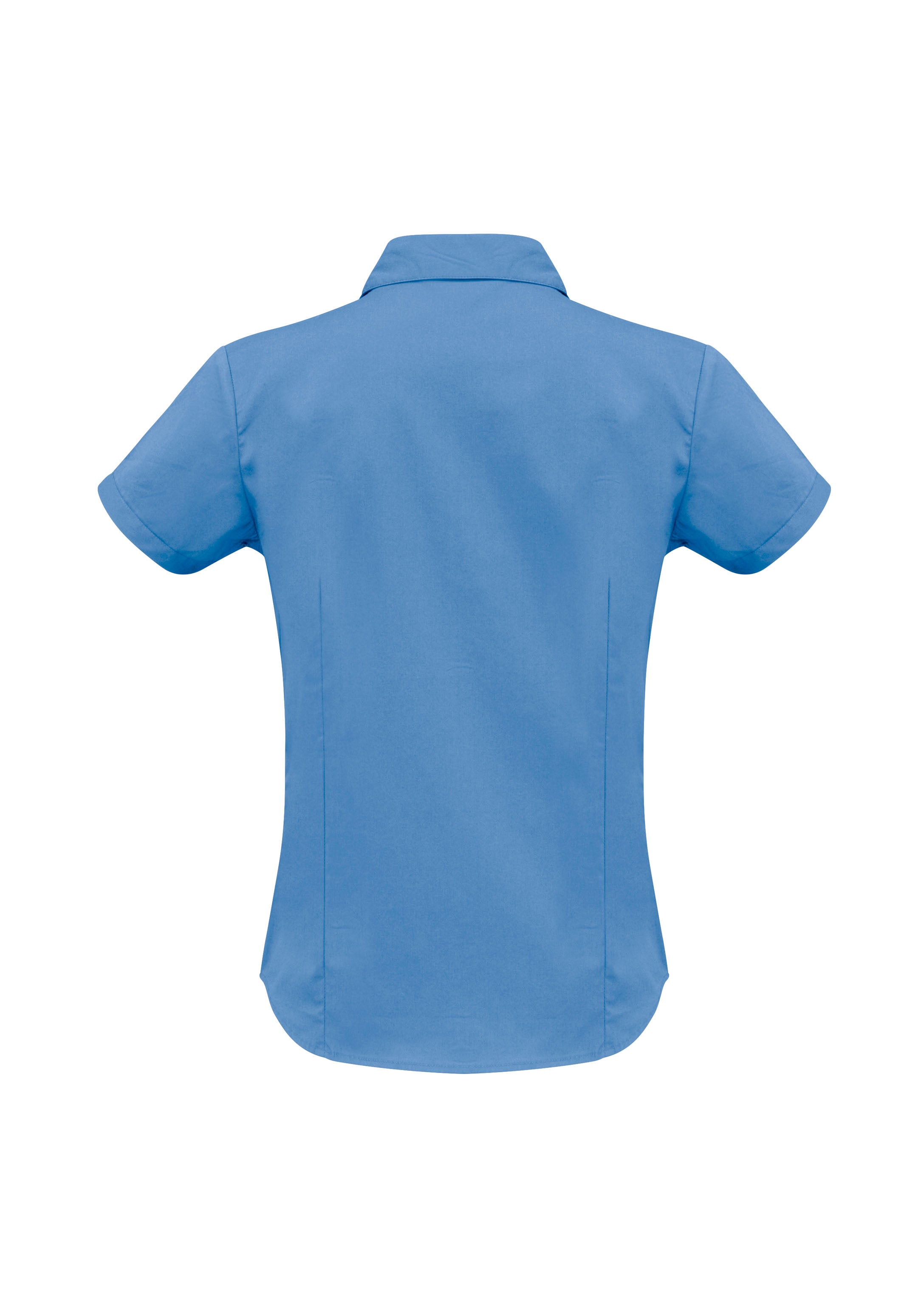 Metro Womens Short Sleeve Shirt Mid Blue back view