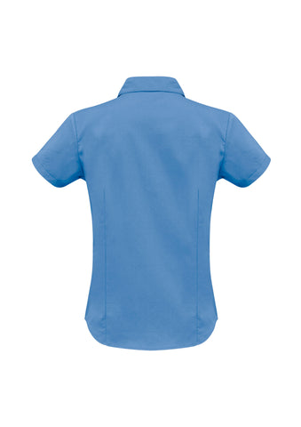 Metro Womens Short Sleeve Shirt Mid Blue back view