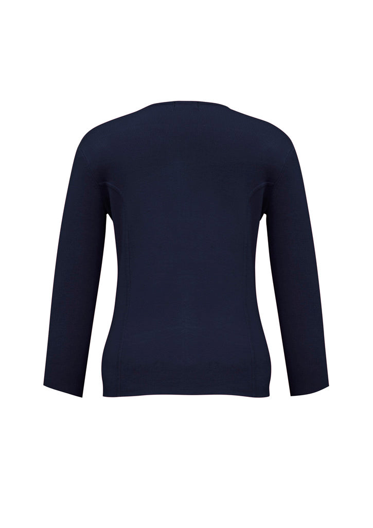 2-Way Womens Zip Cardigan Navy back view