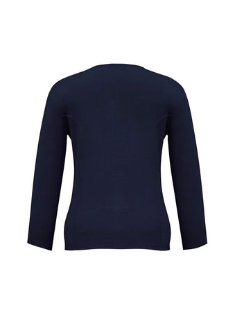 2-Way Womens Zip Cardigan Navy back view