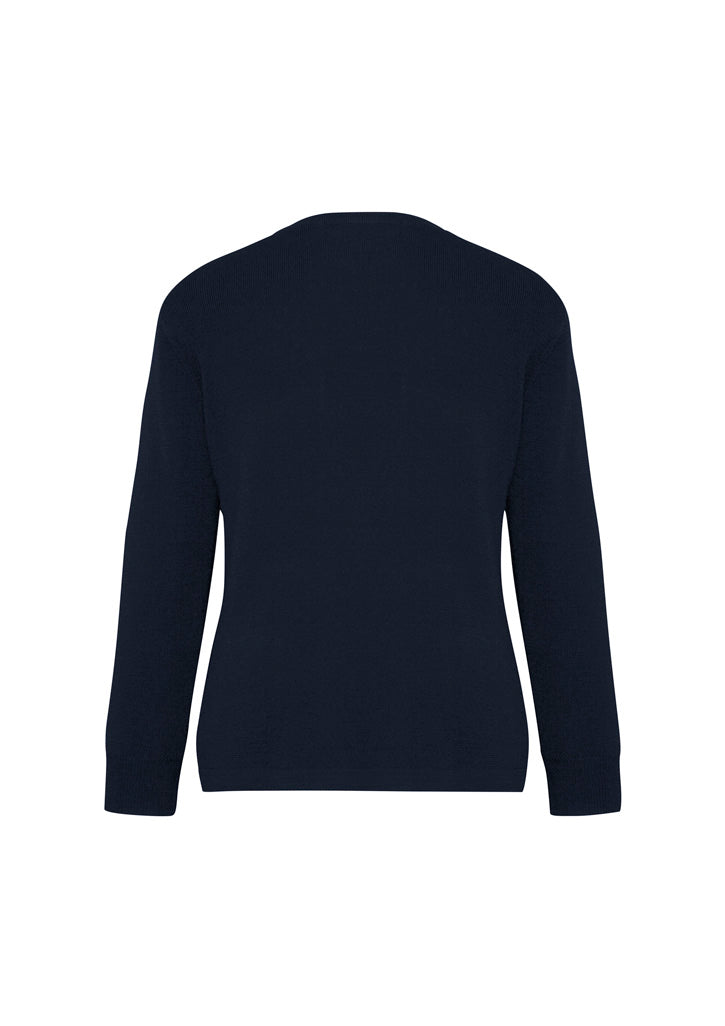 Woolmix Womens Cardigan Navy back view