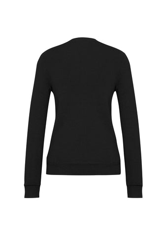 V-Neck Womens Knit Pullover Black back view