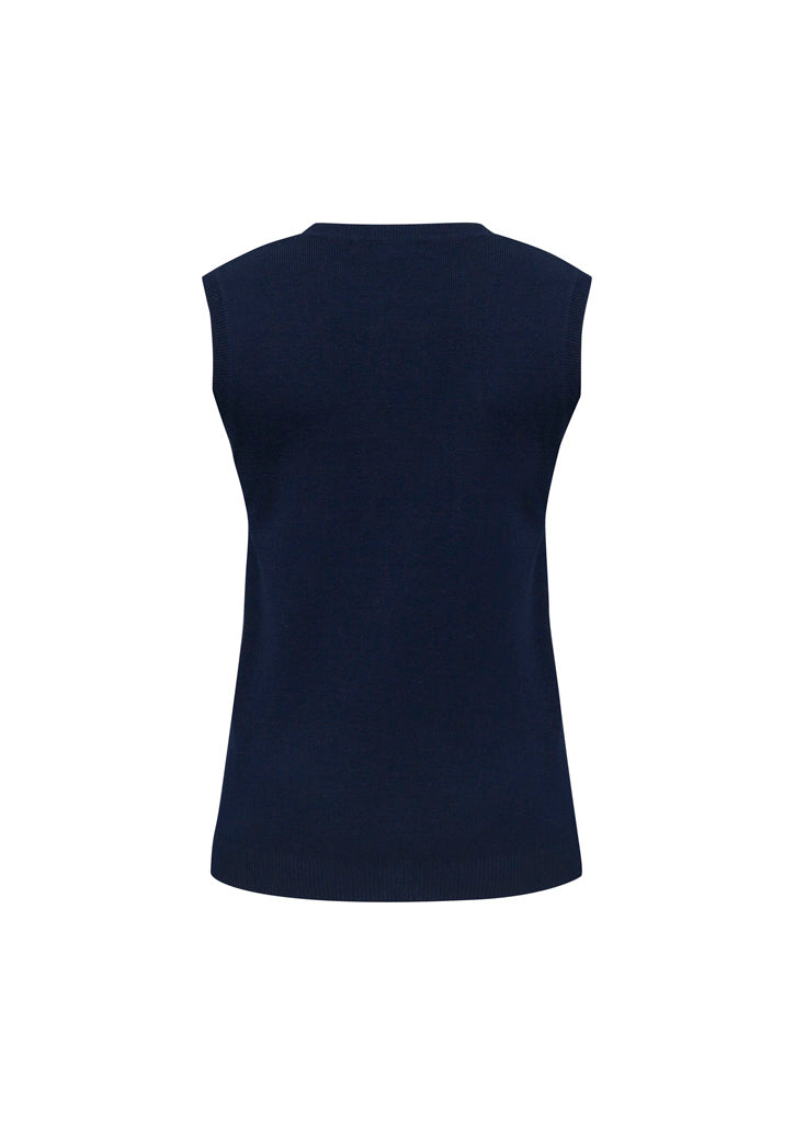 V-Neck Womens Knit Vest LV3504 Navy back view