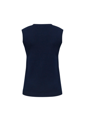 V-Neck Womens Knit Vest LV3504 Navy back view