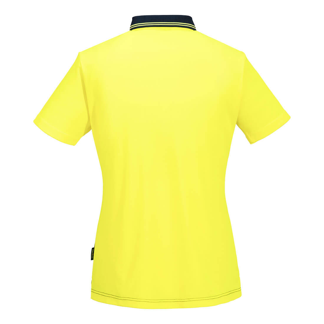 Hi-Vis Women's Cotton Comfort Contrast Class D Polo Shirt S/S Yellow/Navy back