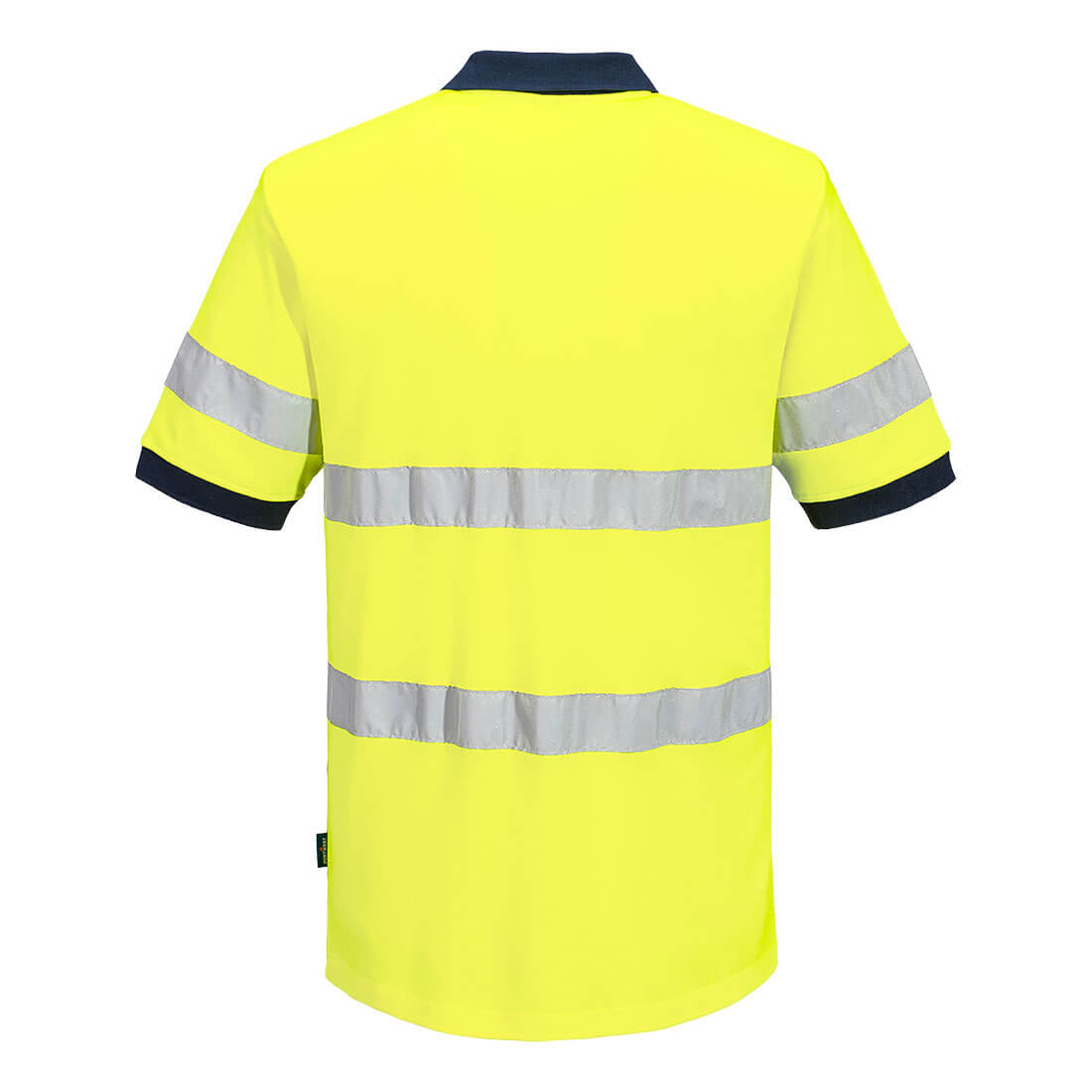 Hi-Vis Class D/N Contrast Polo Shirt S/S Yellow/Navy back
