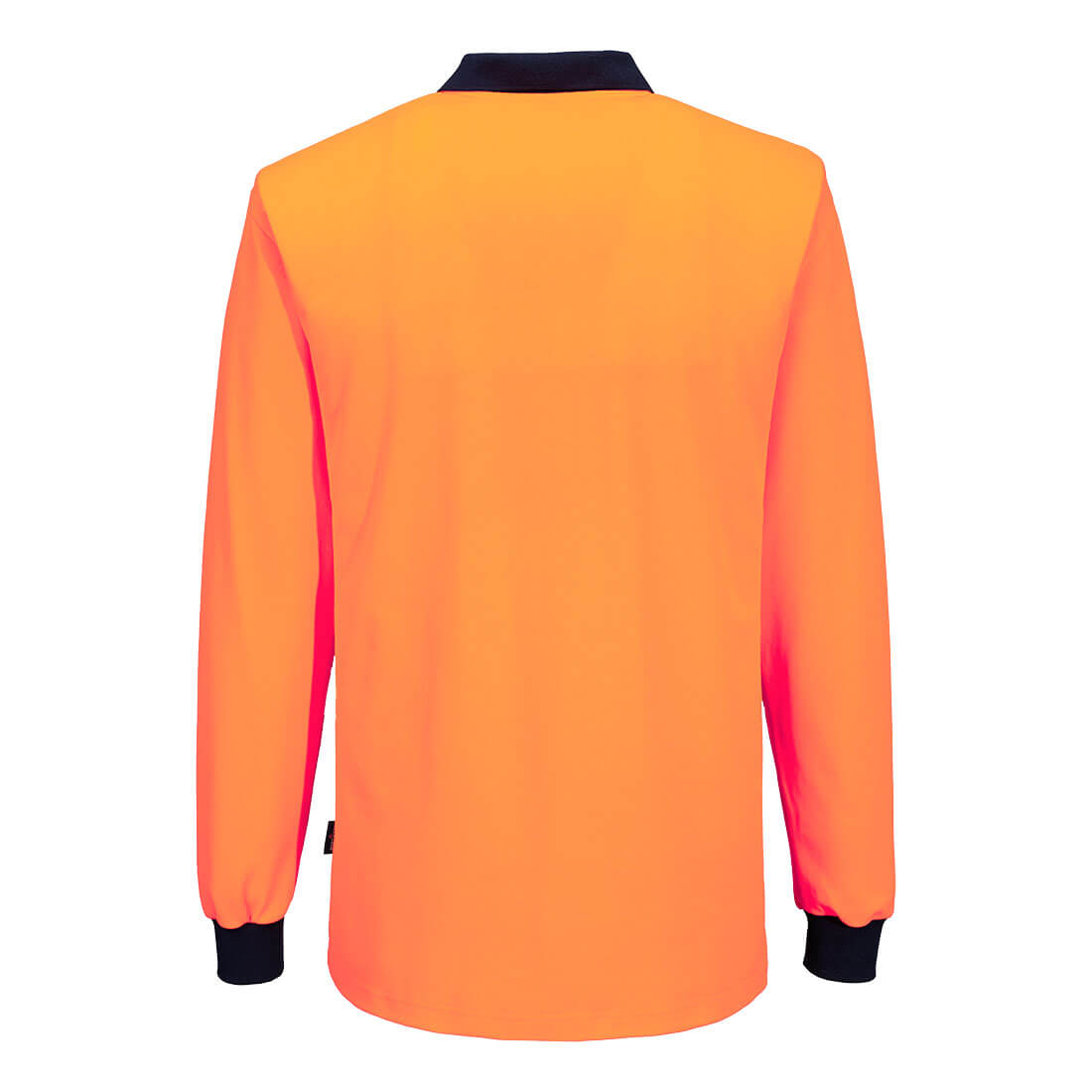 Hi-Vis Cotton Comfort Contrast Class D Polo Shirt L/S Orange/Navy back
