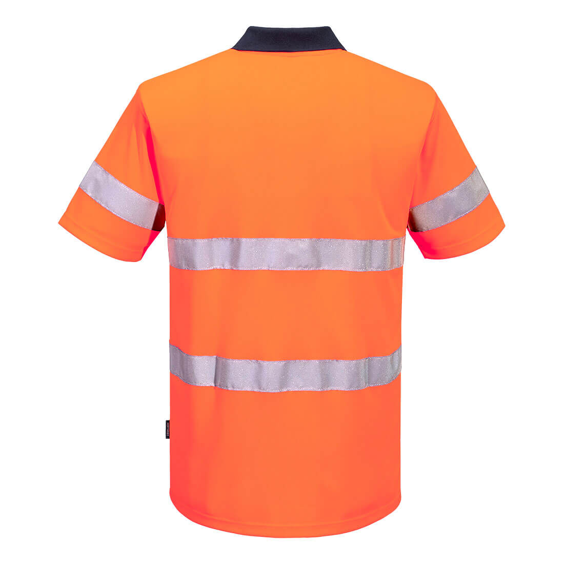 Hi-Vis Contrast Polo Shirt S/S Orange/Navy back