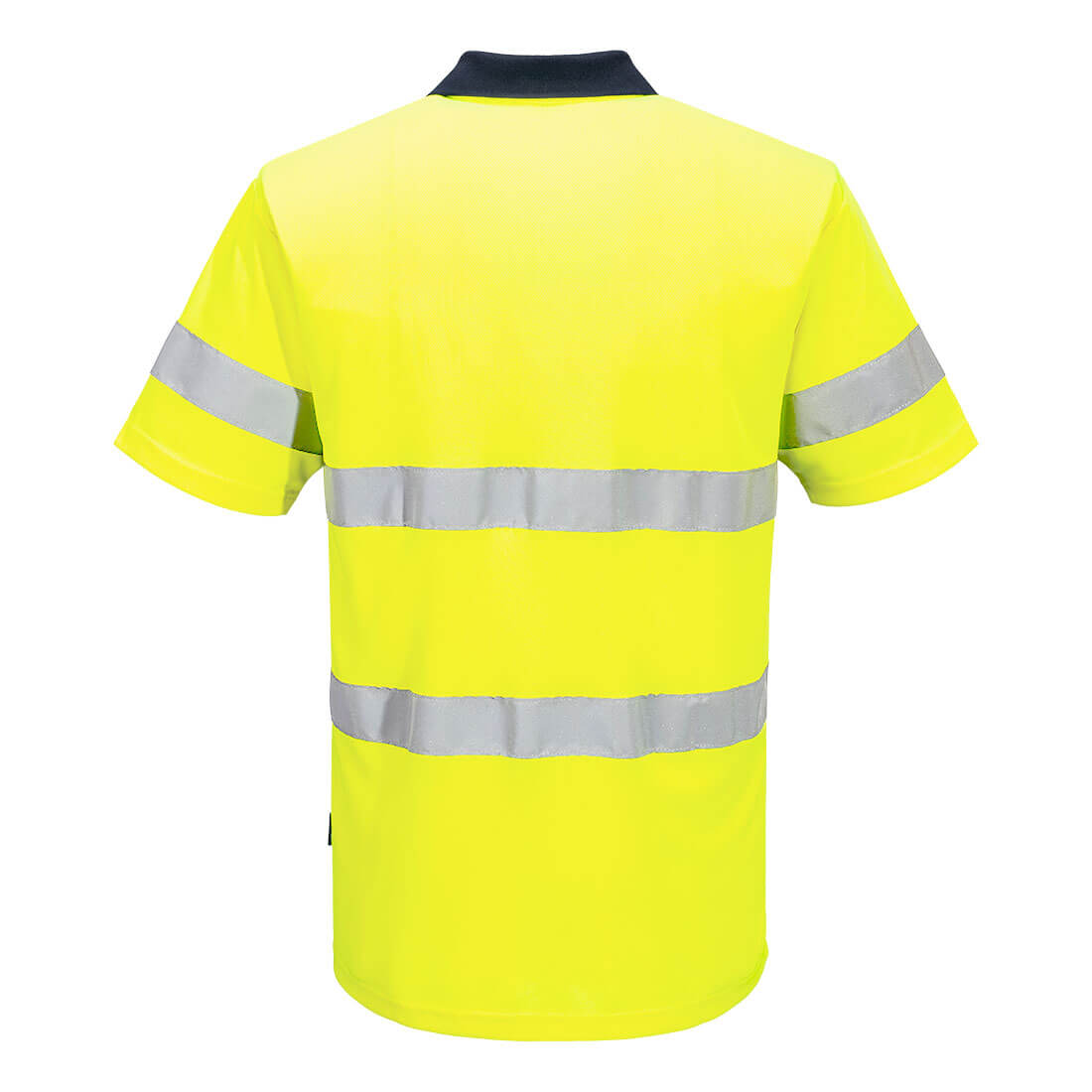 Hi-Vis Contrast Polo Shirt S/S Yellow/Navy back