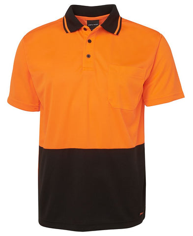 JB's Adults Hi Vis Non Cuff Traditional Polo - 6HVNC - 1