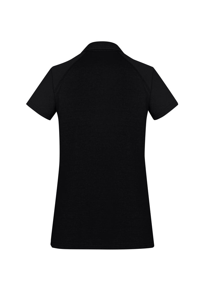 Byron Womens Short Sleeve Polo Black back view