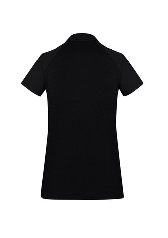 Byron Womens Short Sleeve Polo Black back view