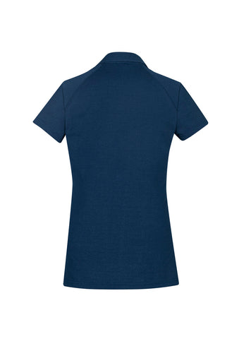 Byron Womens Short Sleeve Polo Steel Blue back view