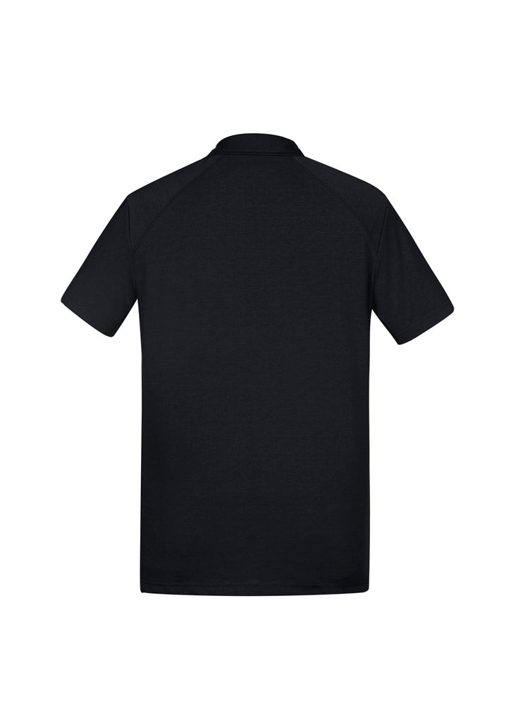 Byron Mens Short Sleeve Polo Black back view