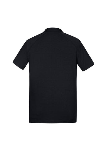Byron Mens Short Sleeve Polo Black back view