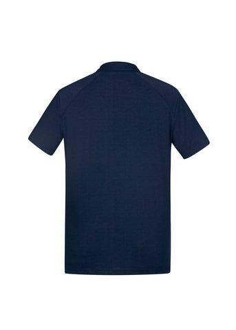Byron Mens Short Sleeve Polo Navy back view