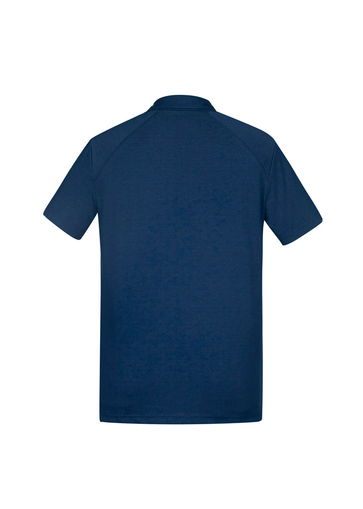 Byron Mens Short Sleeve Polo Steel Blue back view