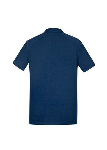 Byron Mens Short Sleeve Polo Steel Blue back view
